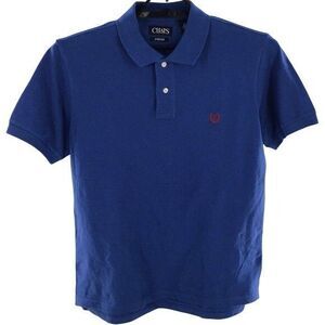 Chaps Ralph Lauren Mens SIZE LARGE Blue PULLOVER Polo Shirt Stretch LOGO